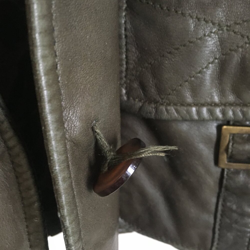 VTG Y2K Danier Leather Field Utility Jacket Earthy Brown S - Picture 9 of 16